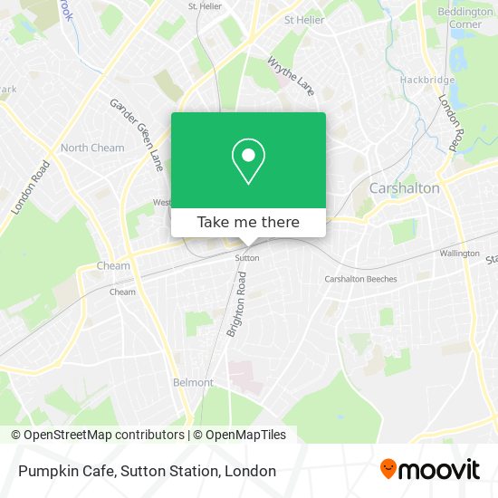 Pumpkin Cafe, Sutton Station map