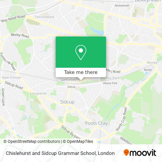 Chislehurst and Sidcup Grammar School map