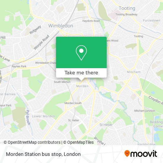 Morden Station bus stop map