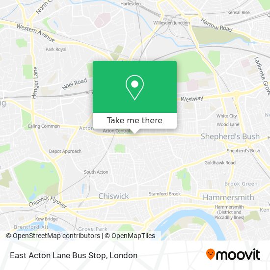 East Acton Lane Bus Stop map
