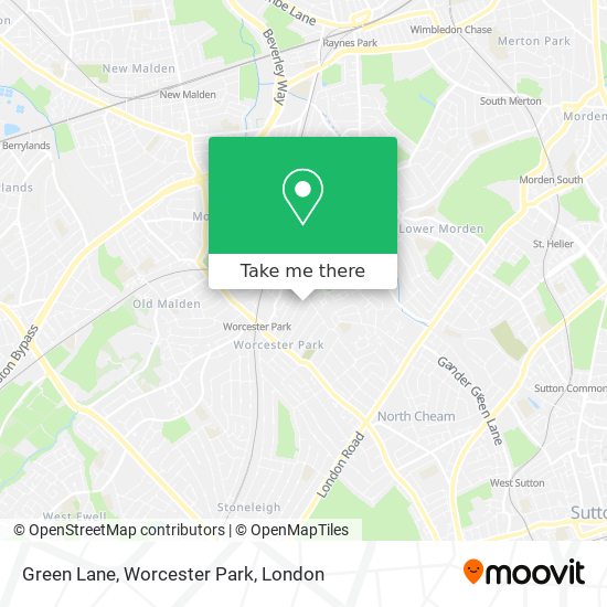 Green Lane, Worcester Park map