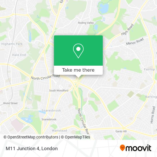 M11 Junction 4 map