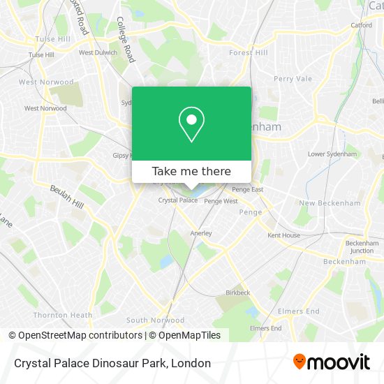 Crystal Palace Dinosaur Park map
