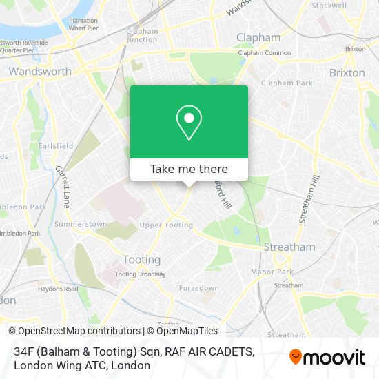 34F (Balham & Tooting) Sqn, RAF AIR CADETS, London Wing ATC map