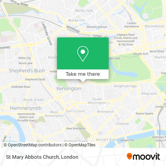 St Mary Abbots Church map