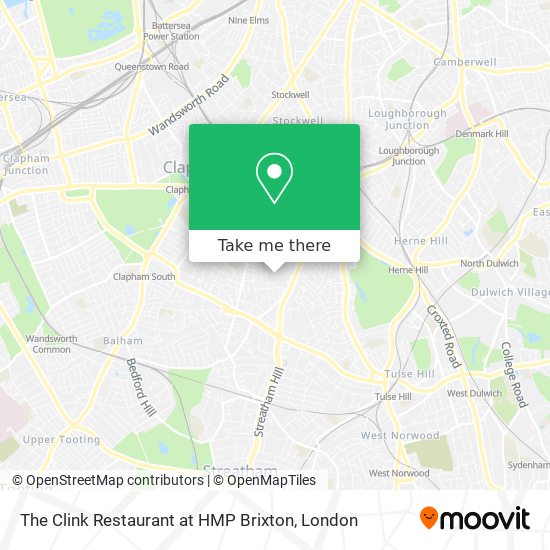 The Clink Restaurant at HMP Brixton map