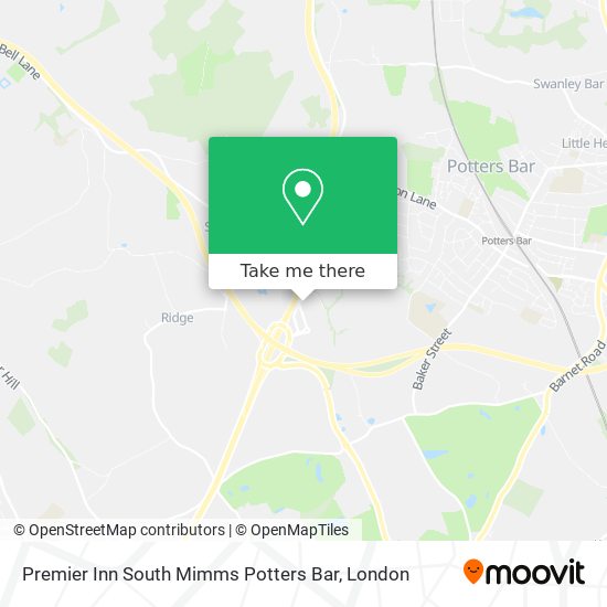 Premier Inn South Mimms Potters Bar map