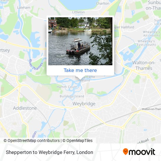Shepperton to Weybridge Ferry map