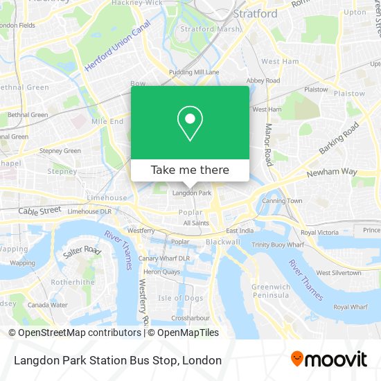 Langdon Park Station Bus Stop map