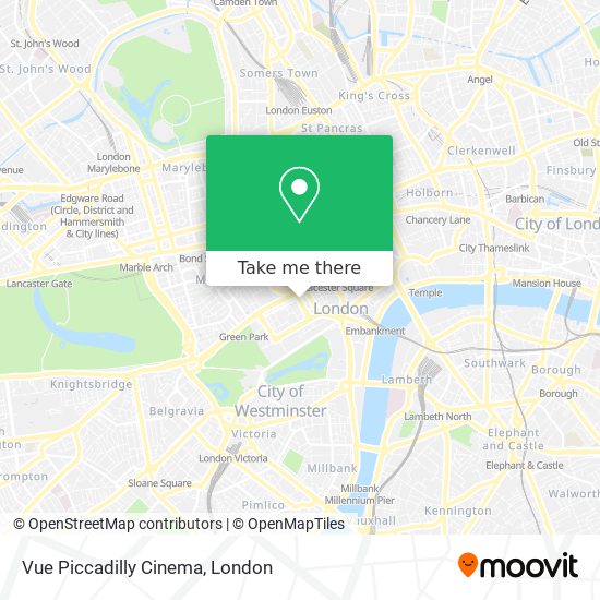 Vue Piccadilly Cinema map