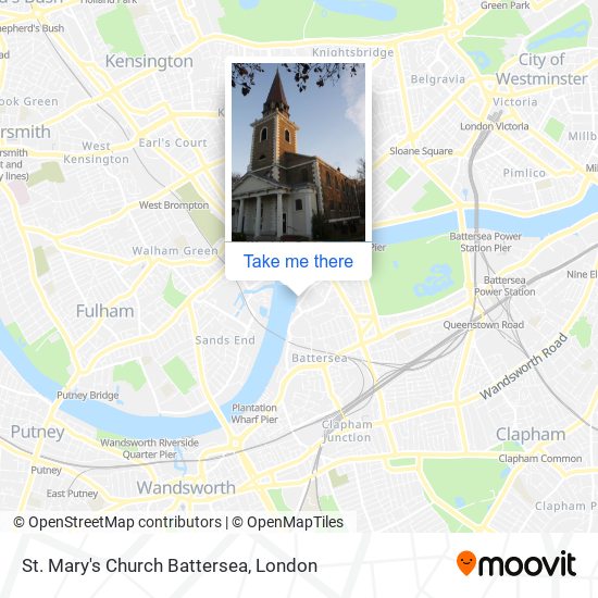 St. Mary's Church Battersea map