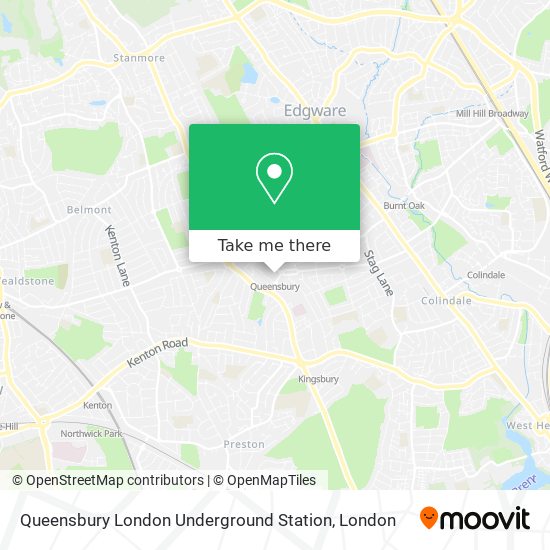 Queensbury London Underground Station map