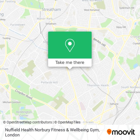 Nuffield Health Norbury Fitness & Wellbeing Gym map