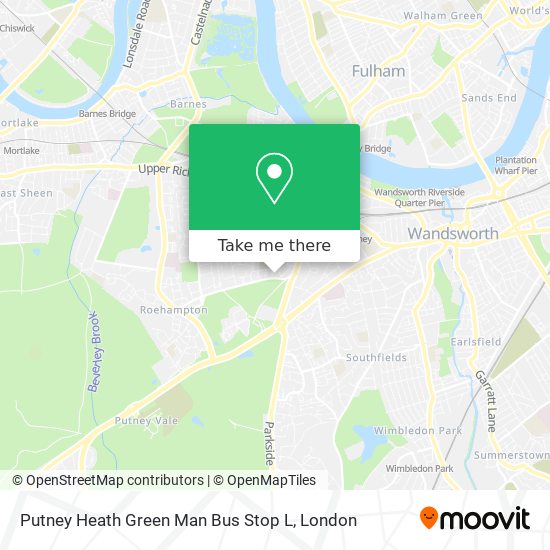 Putney Heath Green Man Bus Stop L map
