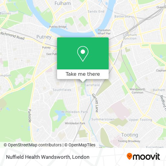 Nuffield Health Wandsworth map