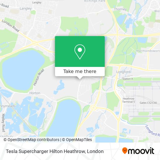 Tesla Supercharger Hilton Heathrow map