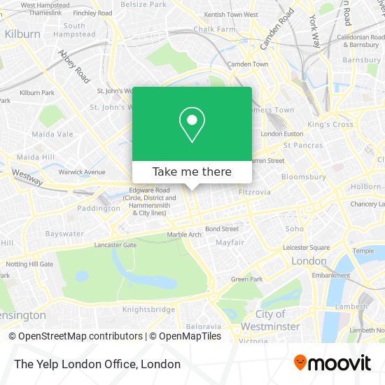The Yelp London Office map