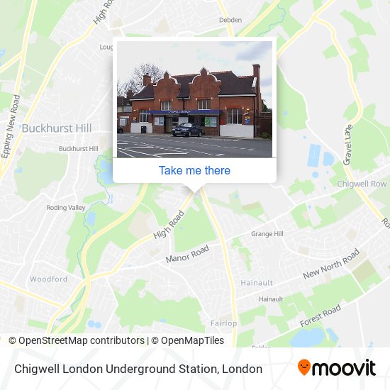 Chigwell London Underground Station map