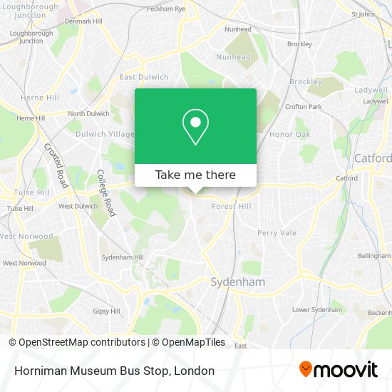 Horniman Museum Bus Stop map