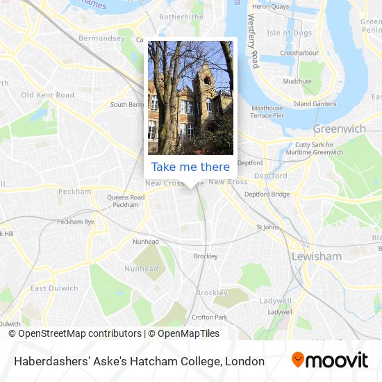Haberdashers' Aske's Hatcham College map