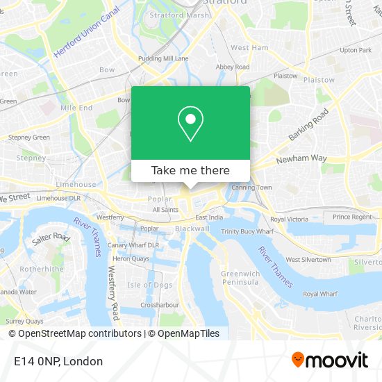 E14 0NP map