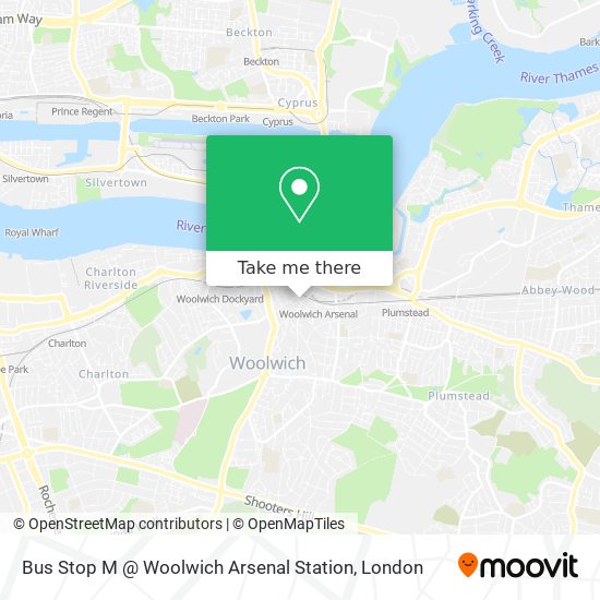 Bus Stop M @ Woolwich Arsenal Station map