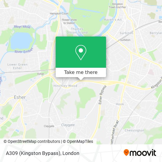 A309 (Kingston Bypass) map