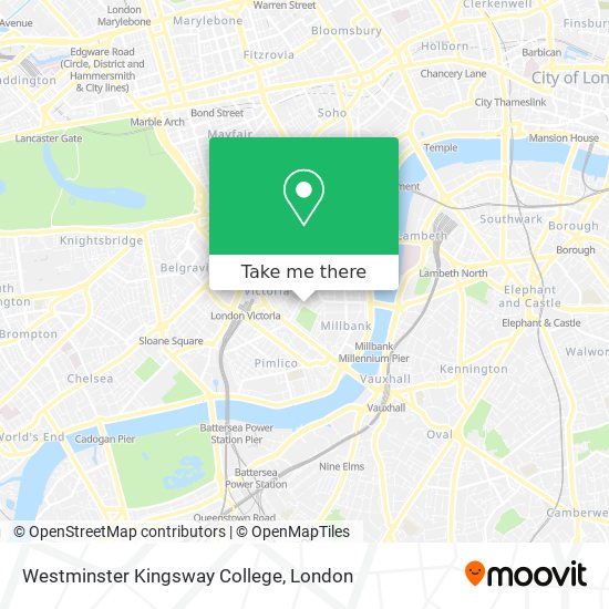 Westminster Kingsway College map
