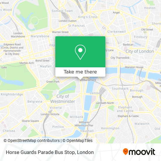 Horse Guards Parade Bus Stop map