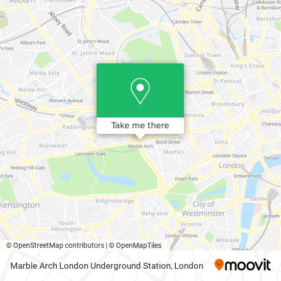 Marble Arch London Underground Station map