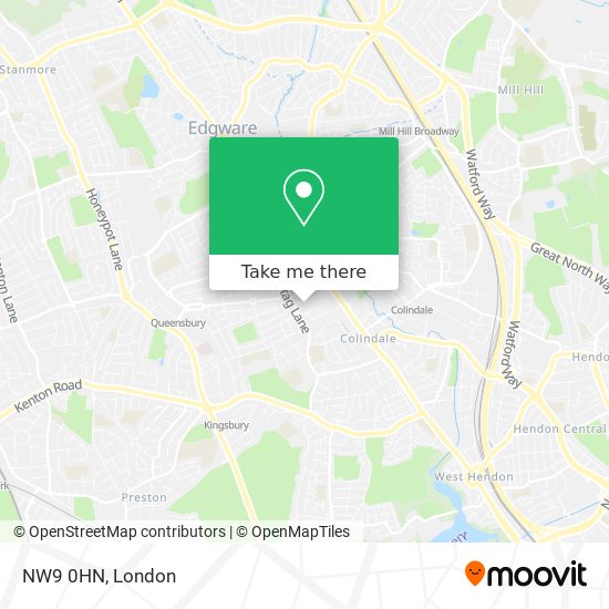 NW9 0HN map