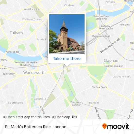 St. Mark's Battersea Rise map