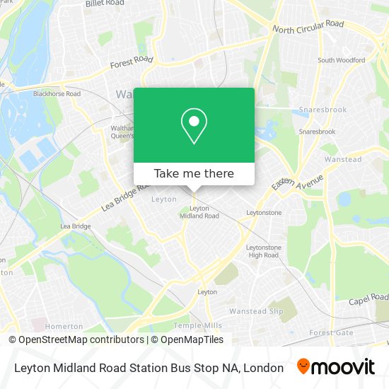 Leyton Midland Road Station Bus Stop NA map