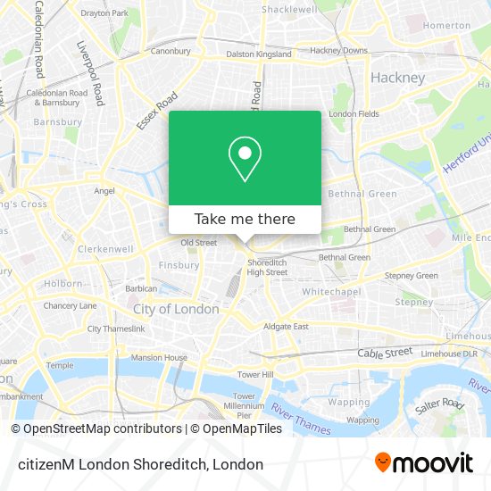 citizenM London Shoreditch map