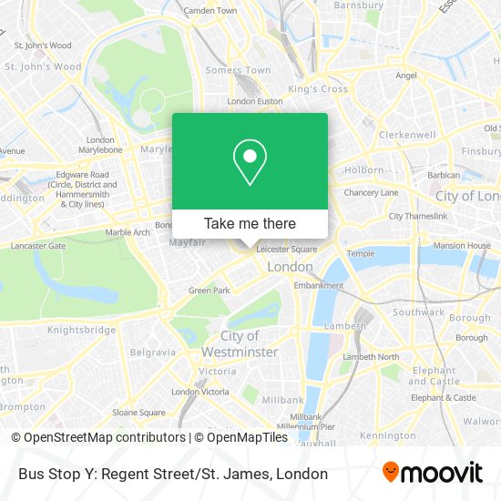 Bus Stop Y: Regent Street / St. James map