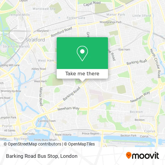 Barking Road Bus Stop map
