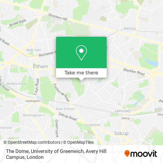 The Dome, University of Greenwich, Avery Hill Campus map