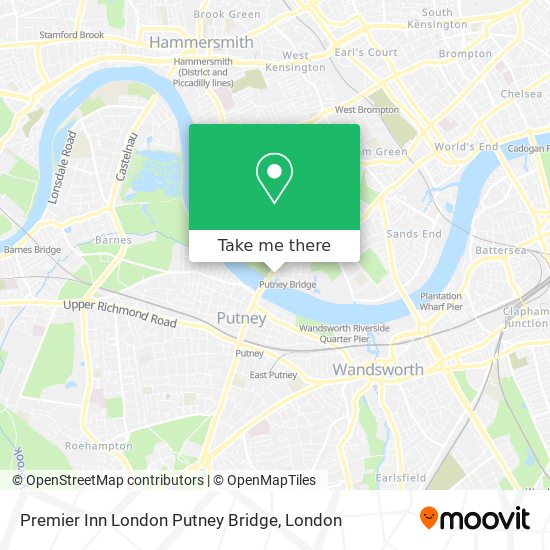 Premier Inn London Putney Bridge map