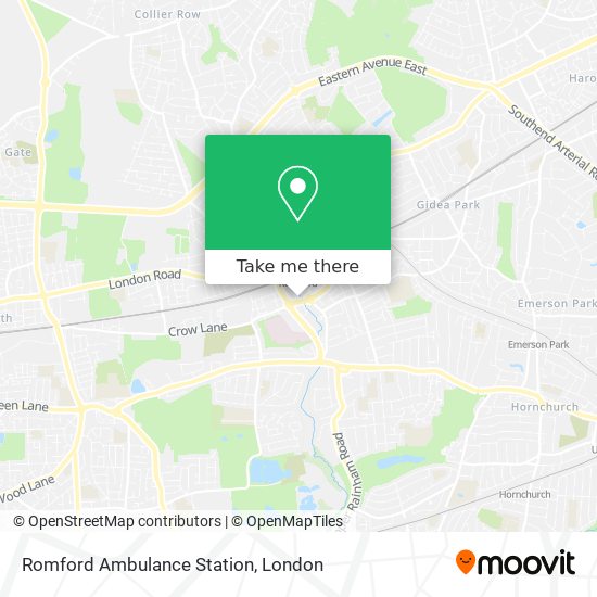 Romford Ambulance Station map