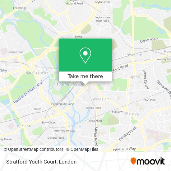 Stratford Youth Court map