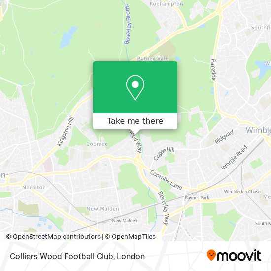 Colliers Wood Football Club map