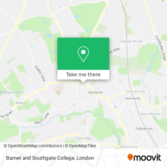 Barnet and Southgate College map