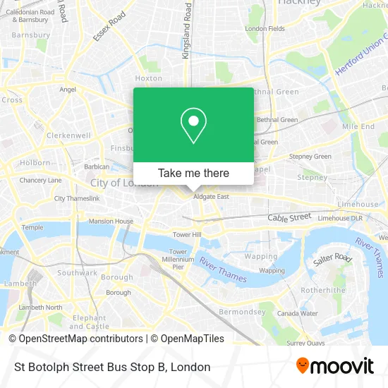 St Botolph Street Bus Stop B map