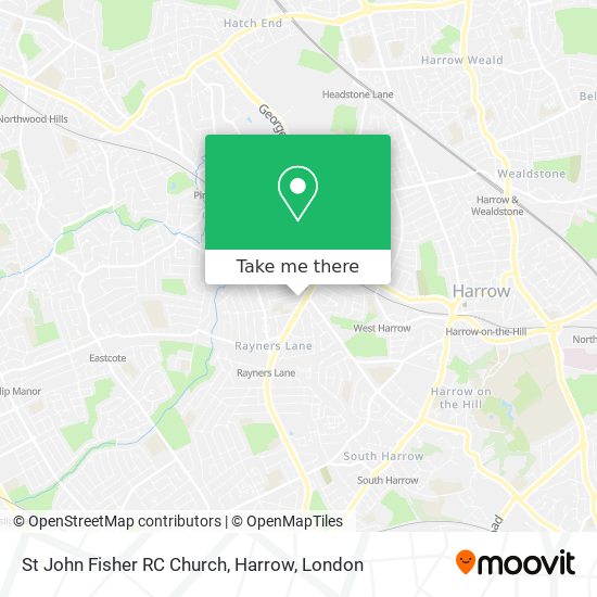 St John Fisher RC Church, Harrow map