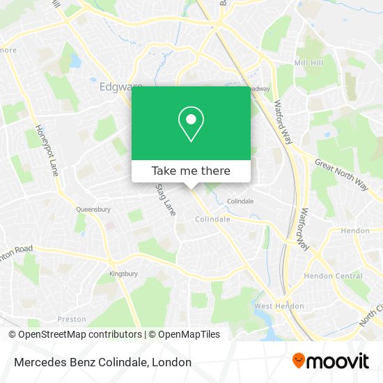 Mercedes Benz Colindale map