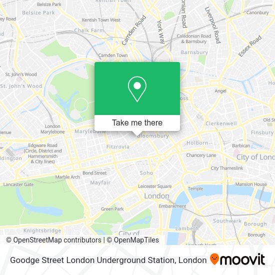 How to get to Goodge Street London Underground Station in Fitzrovia by