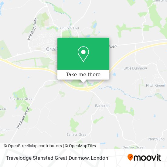 Travelodge Stansted Great Dunmow map