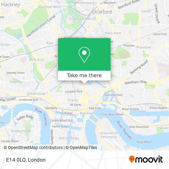E14 0LQ map