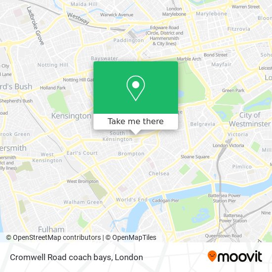 Cromwell Road coach bays map