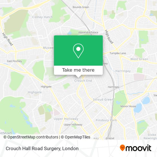 Crouch Hall Road Surgery map